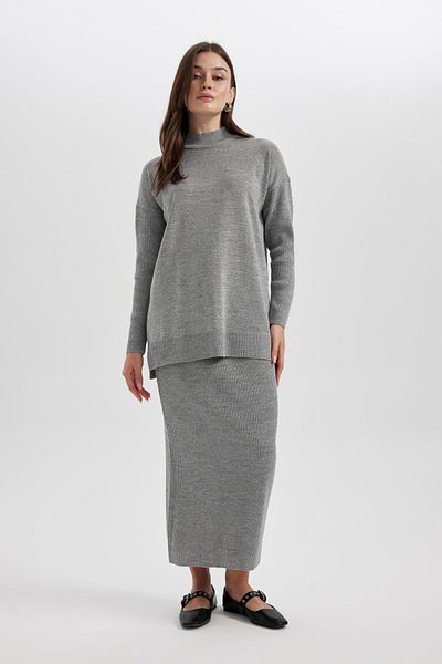 DeFacto Regular Fit Basic Απλό Πλεκτό Maxi Φούστα B5612ax23wn
