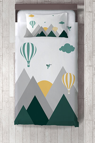 Talia Home  Yeşil Kuş Vadisi Dağ Desenli Yatak Örtüsü TLAY-299