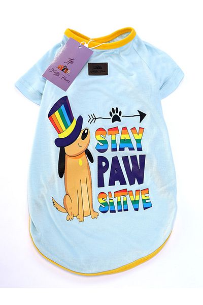 Fluffy Paws ''Stay Pawsitive''Dog T-Shirt