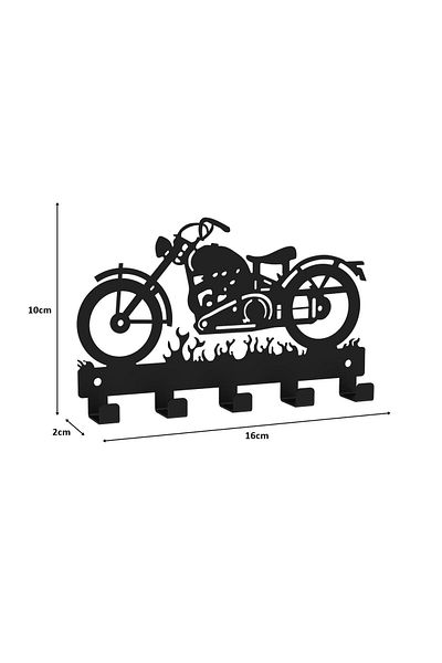 decorelax MOTORCYCLE THEMED METAL KEYCHAIN BLACK