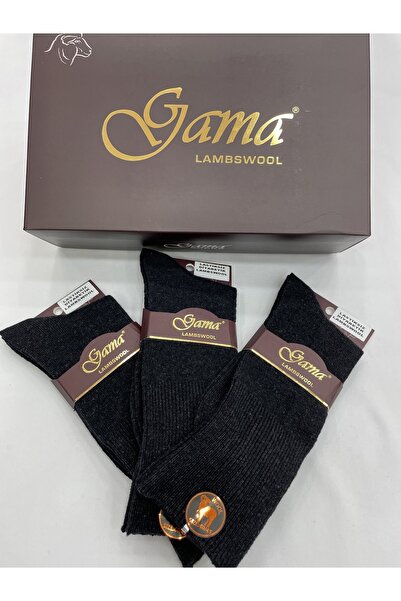 Gama Çorap 3 τεμάχια γνήσιες ανδρικές κάλτσες από μαλλί αρνιού χωρίς ελαστικό (διαβητικό) χοντρές χειμερινές κάλτσες