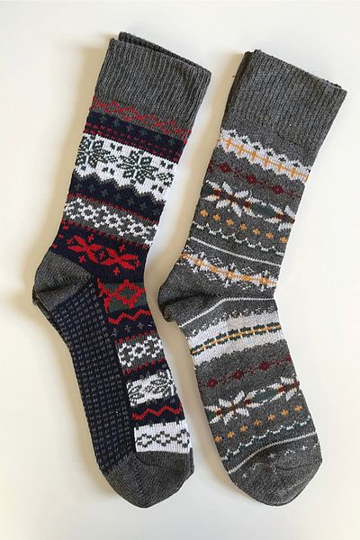 Hakan Collezione 2 db vastag törölköző mintás téli zokni készlet
