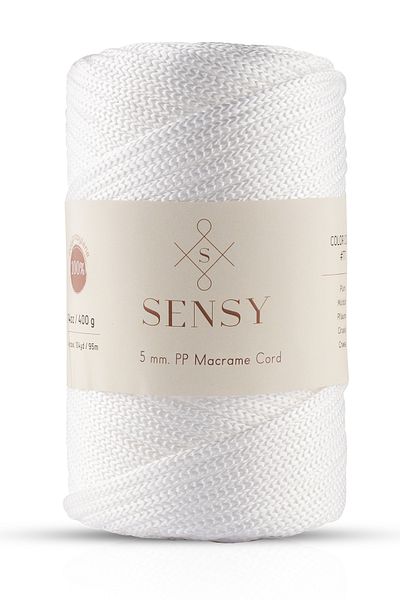 SENSY 5 Mm - 400 gr Polyester Macrame Thread White 95 M Polyester Macrame Thread Suppla Rope And Bag Thread