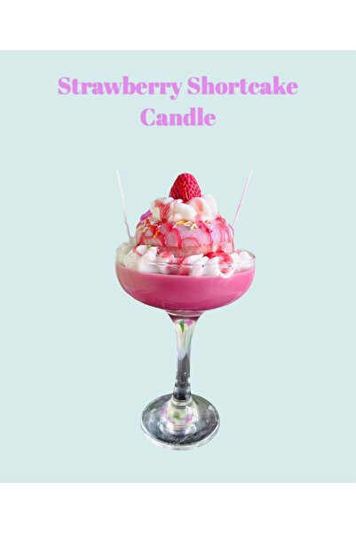 MHYSSA naturals Strawberry Shortcake Candle/ Dekoratif Çilekli& Donutlu Mum