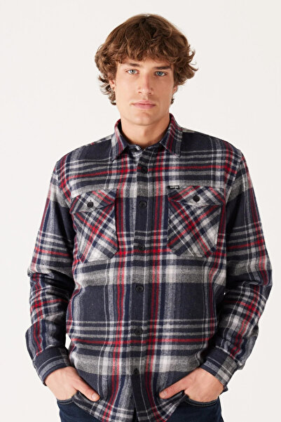 WRANGLER Rahat Kesim Uzun Kollu Antrasit Erkek Oduncu Gömlek W232138003