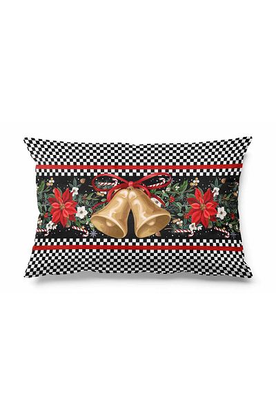 Pilloveland Rectangular Checkerboard Christmas Patterned Double Sided Printed Suede Throw Pillow Cover