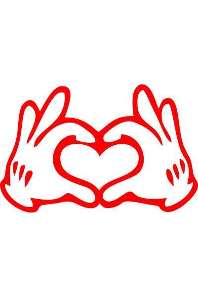 Birim Matbaa Auto Back Sticker with Heart Sign Eiler - 20x13 cm