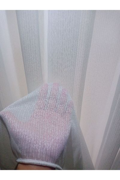 MebelPort Curtain Rotating Tulle Plain Striped Snow Pattern Sparse (1 X 2) Pleated