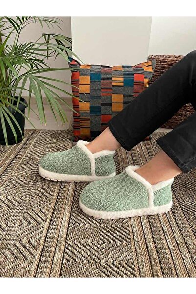 Behtah Kundura Ultra Hafif Rahat Panduf Kadın Ev Botu Ev Ayakkabısı Sıcak Tut...