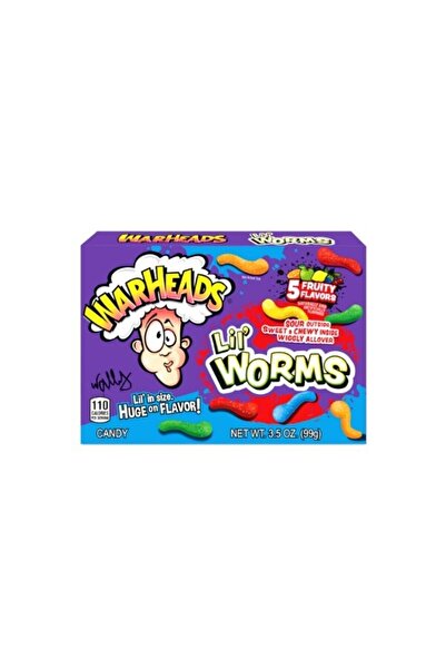 WarHeads Lil Worms Candy 5 Fruity Flavors 99 G