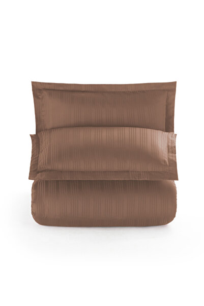 Pierre Cardin Striped Satin Duvet Set Double Voyage Bronze