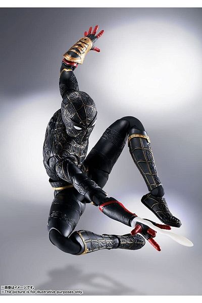 BANDAI Marvel S.H. Figuarts Spiderman No Way Home Black Gold Suite Figure