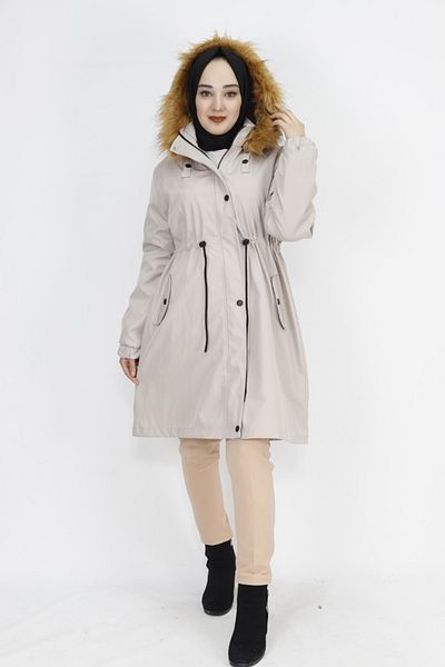 Butik Bondet Fabric Large Size Mid Length Coat