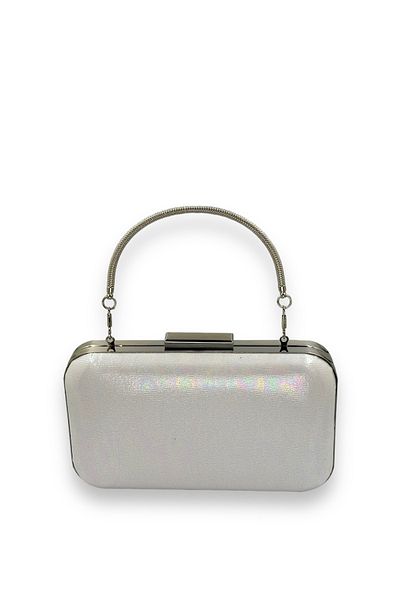 Biçanta Mother of Pearl Ecru Pearl Λευκό Σατέν Βραδινό Φόρεμα Τσάντα Βραδινή Τσάντα Νυφική Τσάντα Clutch Bag