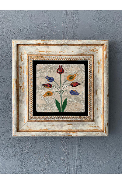FİNS STONE DECOR Çerçeveli Taş Duvar Dekoru Tablo 20 x 20 cm Ebru Hediyelik