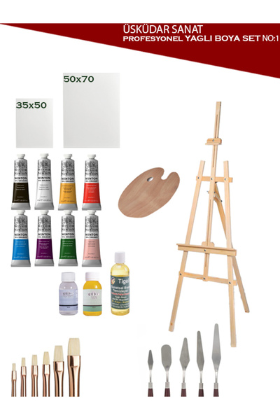 ÜSKÜDAR SANAT Profesyonel yağlı boya seti - Başlangıç yağlı boya seti - Yağlı...