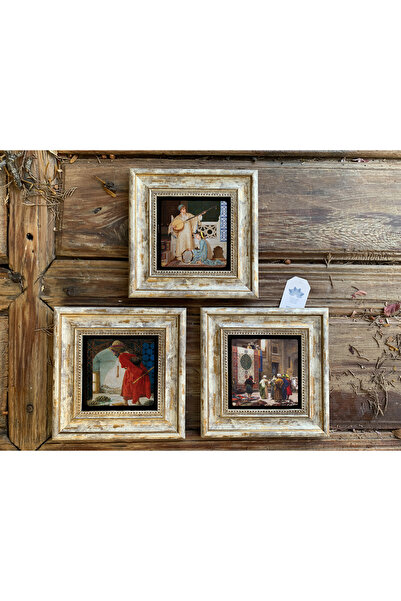 FİNS STONE DECOR Decor de perete din piatră înrămată - Set de 3 20x20cm Pictu...