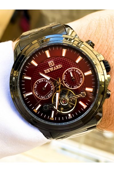 Reward brand automatic steel men's wristwatch waterproof