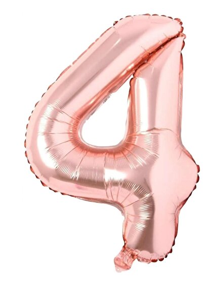 SURPRISE PARTY STORE 4 Rakam Balon Rose Renk Folyo Balon 76 cm 34 inç Helyum ...