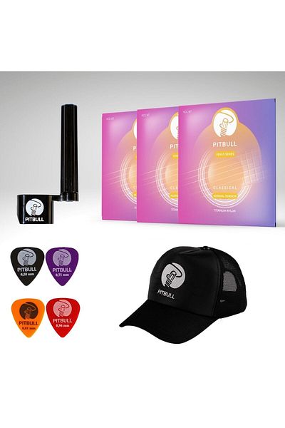 PİTBULL Venus Series Classic Guitar String Set of 3 Normal Tension (String Winder 4 Pena Hat)Vcg Nt 3P Ssc