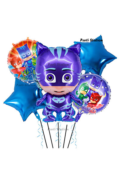 Parti Station مجموعة بالونات حفلات أعياد الميلاد للأطفال من PjMasks - موضوع P...