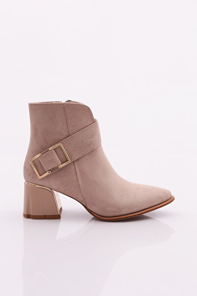 DGN Women's Heeled Boots Beige Suede 5133564