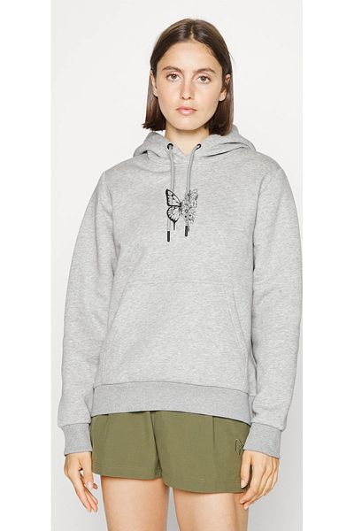 BOHEMGİYİM Γυναικείο φούτερ Oversize Floral Butterfly Μαύρο