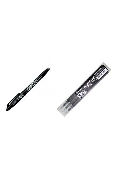 Pilot Frixion Ball Silinebilir Mürekkepli Roller Kalem 0.7mm Siyah + Yedeği