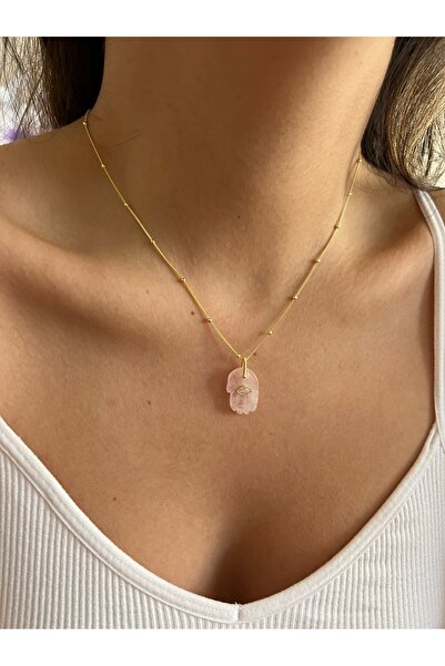 ZWEIG 925 Gümüş Doğal Taş Fatma Ana’nın Eli Kolye