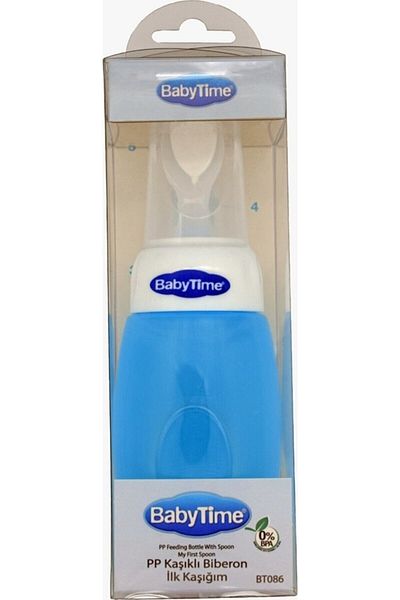 Babytime Food Bottle with Spoon Blue Bt086