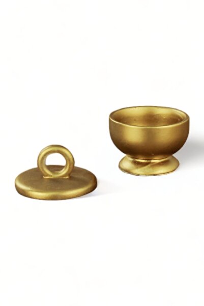 Evene Dekoratif Kapaklı Kutu Çok Amaçlı Kutu Takı Kutusu Altın Renk Model 12