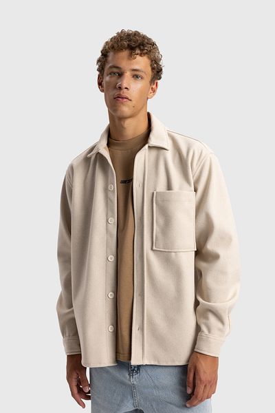 GIESTO Oversize Men's Single Pocket Thick Stamped Shirt