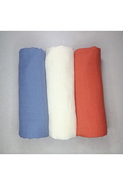 SEMTEKSTİL Muslin Baby Blanket Set of 3 Terra Series 85*85 cm Large Size Blanket