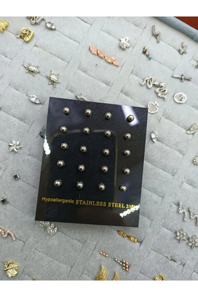 Begonia Accessories Begonia Accesories Unisex Cerrahi Çelik 1 Çift Gümüş Renk Top Küpe .top.gumus