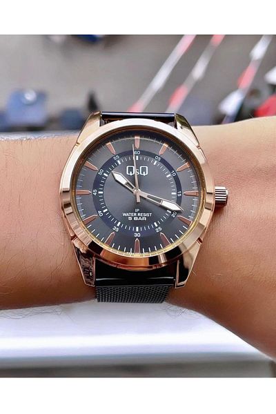 Q&Q Men's Wicker Cord Wristwatch