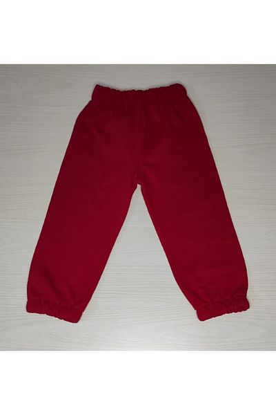 Bomenti Life Children's Red Combed Cotton Three Thread Raised Single Sweatpants