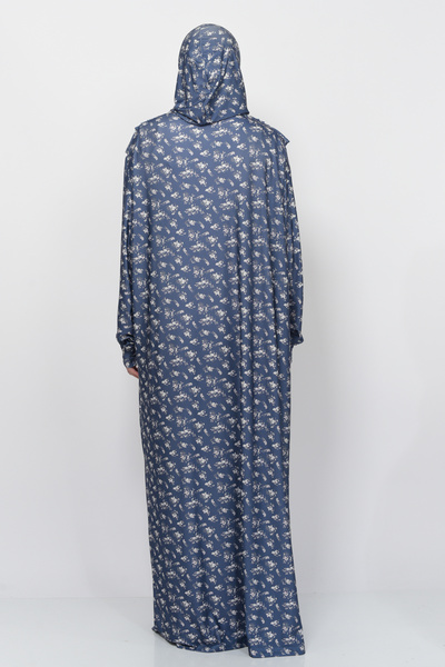 Altobeh Πρακτικό μονοκόμματο λουλουδάτο φόρεμα προσευχής Hijab Lycra με μανίκια 990-0201