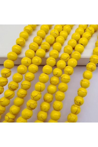 RLX BUJİTERİ Yellow Striped Howlite Pressed Natural Stone