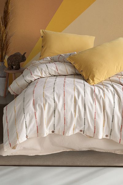 Macas Home Iris 100% Cotton Washable Yarn Dye Vintage Single Duvet Cover Set 160*220 IRSTKT