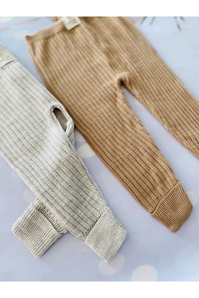 Mini Kids Baby Unisex Baby Boy/Girl Corduroy Knitwear Adjustable Strap 2-Piece Tights, Salopet, Overalls