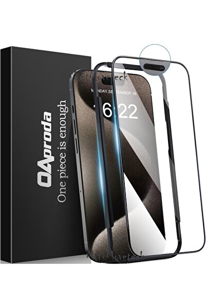 m.tk moveteck İphone 15 Pro Uyumlu Parlak Sert Seramik Ekran Koruyucu Cam Sen...