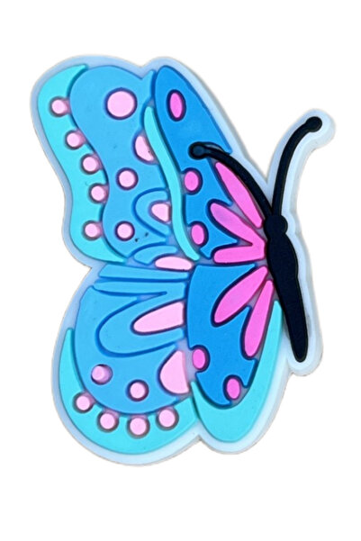 Crocs Terlik Süsü-jibbitz-Mavi Kelebek-charm-anahtarlık-bileklik Takıları