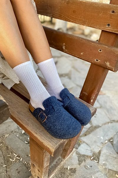 SHOEBELLAS Γυναικείες παντόφλες Mufy navy blue
