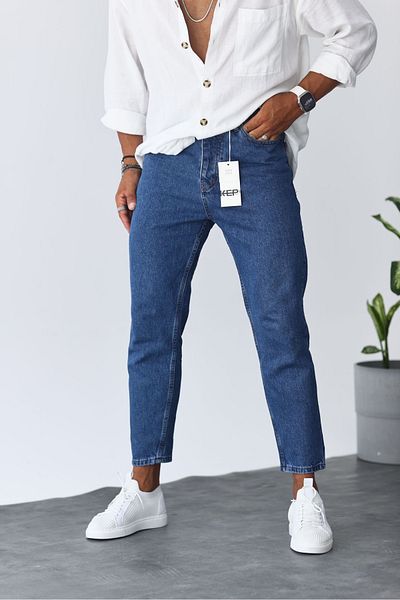 MADZEYMODA Boyfriend pánské modré džínové džíny