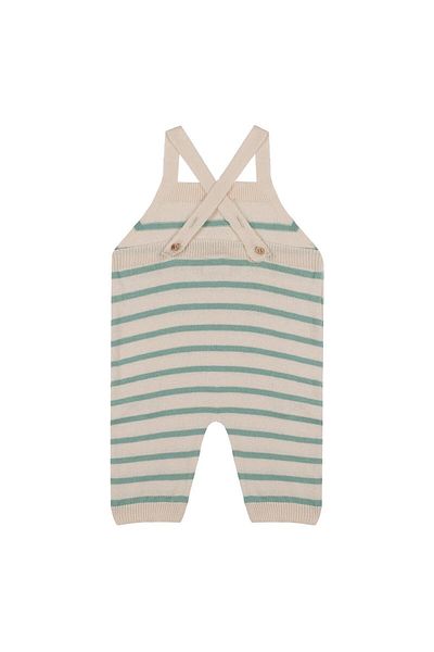 Antebies Beige Mint Striped Knitwear Salopet