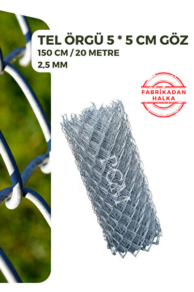 Panel Çit Market Pcm Tel Örgü 2,5 mm 5*5, 150 cm Boy, 20 M