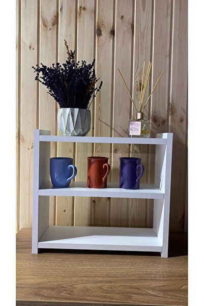 ESYAH Beyaz Tasarım Baharatlık Dekoratif Mutfak Rafı
