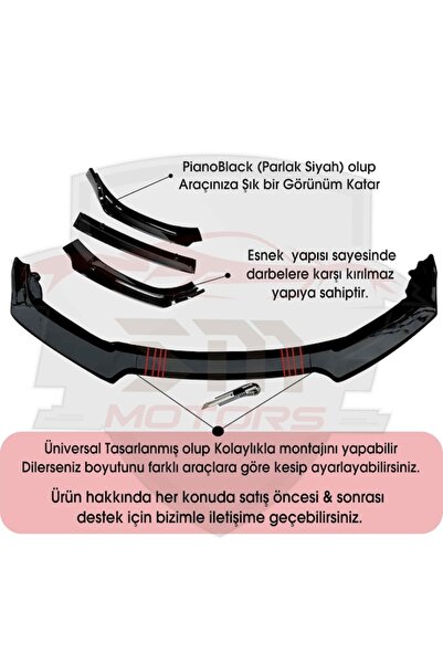 DKELEKTRONİK Hyundai Accent Yumurta Kasa Ön Tampon Eki Body Kit Karlık Lip Gr...