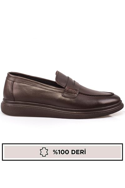 maximoda Pantofi clasici din piele pentru bărbați din piele naturală, fără șireturi, cusute, cu talpă polietilenă