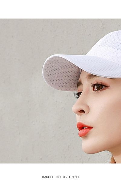 Kardelen Butik Denizli Ultra Thin, Quick Drying Fabric, Mesh Micro Hat for Women and Men (Karbeyaz)